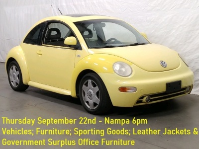 Nampa 1371 - September 22, 2022 - 6pm - Vehicles; Furniture; Sporting Goods; Leather Jackets