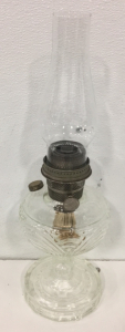 Antique 20&rdquo; Alladin Nu-Type Glass Oil Lamp