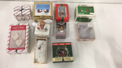 (10) Vintage Holiday Christmas Ornaments In Original Packaging