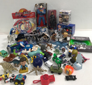 (1) NFL Child&rsquo;s Plate (1) Superman Figurine Coin Bank (1) DC Selina Kyle Figurine & Much More!!