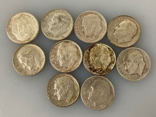 (10) Roosevelt Dimes 90% Silver