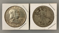 1963 Franklin Half Dollar & 1918 Walking Liberty Half Dollar