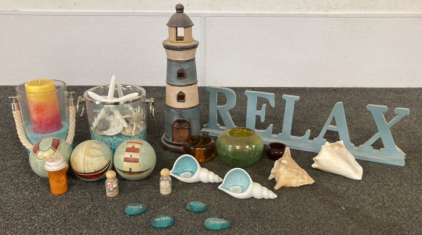 Box Of Beach Theme Decor