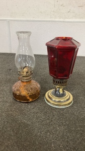 (2) Vintage Kerosene Lamps