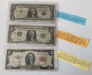 Old Silver Certificate, Scarce Bar Note And $2 Note