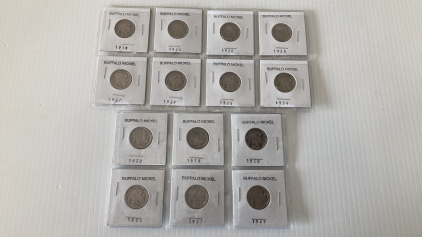 (14) 1919-1936 Buffalo Nickels