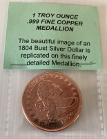 US Treasury Commemorative Medallions And 1804 One Troy Ounce Copper Medallion - 2