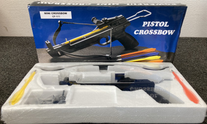 New! Pistol Crossbow With 50lb Draw And (4) Bolts