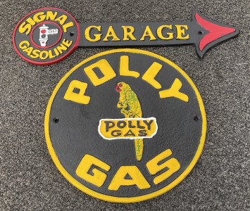 Cast Iron Gasoline/Garage Wall Signs