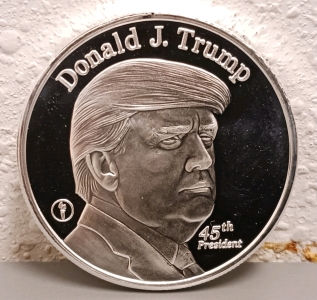 One Troy Ounce Donald Trump .999 Fine Silver Round - Verified Authentic