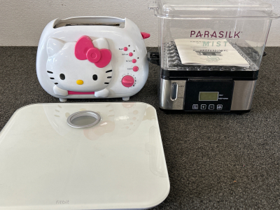 Hello Kitty Toaster (Works!!), FitBit Scale (Works!!) and a ParaSilk Mist Professional (Works and Programmable!!)