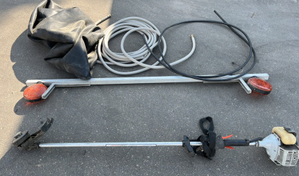 Innertube, Garden Hose, Weed Wacker, and Transport Light