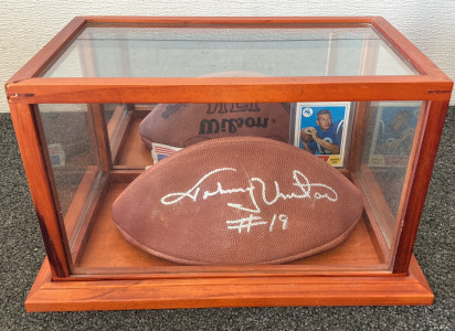 Signed Johnny Unitas Football With Card— Unable To Authenticate