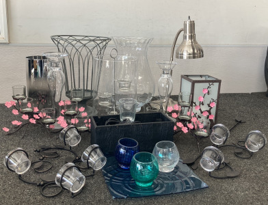 Large Lot Of PartyLite Candle Holders And Decor