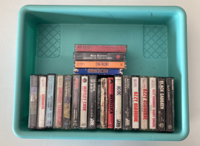 Tub Of Rock Legend Cassette Tapes. Includes: Black Sabbath, Ozzy Osbourne, AC/DC, Metallica And More