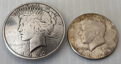 1964 Kennedy Half Dollar And 1922 Liberty Concho