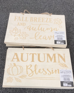 Fall Themed Wooden Reversible Signs