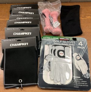 Champkey Premium Golf Towels, Pink 2 Lb Weights, Extra Large Golf Gloves, and more