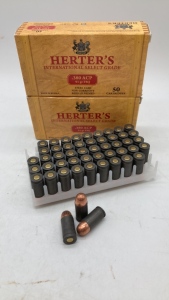 (100) Herters .380 ACP 91 Gr. FMJ