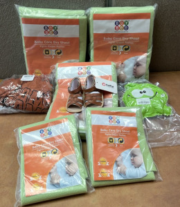Baby Care Sheets Small & Large, Baby Sandels, and Mama Spooky XL Shirt