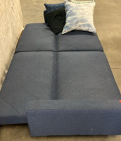 Blue Long Love Seat Couch W/Throw Pillows - 4