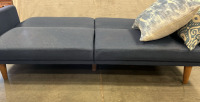 Blue Long Love Seat Couch W/Throw Pillows - 5