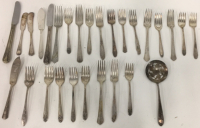 (28) Assorted Size and Make Antique Silver Plated Forks & Knives
