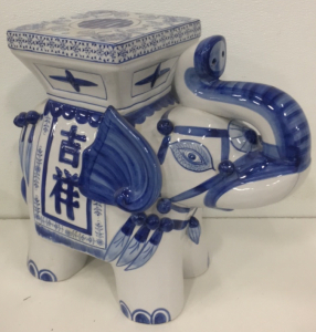 Large 18&rdquo; x 22&rdquo; x 10&rdquo; Ceramic Chinese Elephant Statue