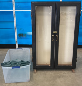 Glass Door Display Case w/ Glass Shelves