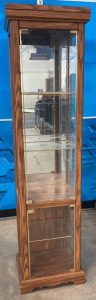 Mirrored Wood and Glass Curio Cabinet