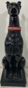 31&rsquo;&rsquo; Plastic Statue Of Grey Hound With Bedazzled Dog Collar