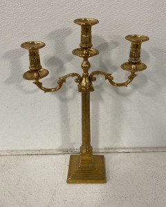 20 1/2&rsquo;&rsquo; Solid Brass 3 Arm Candelabra
