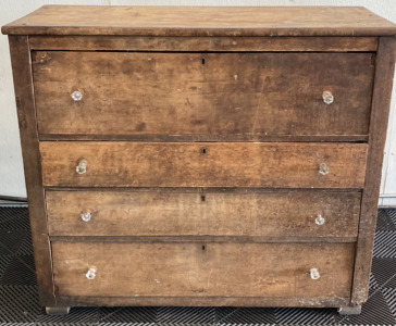 Antique Wood 4-Drawer Dresser
