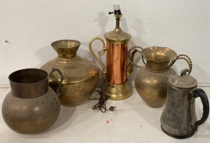 Large Lot Of Antique Vases, House Decorations And Lamps