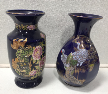 (2) Blue Chinese Vases