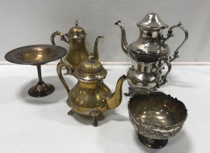 (4) Vintage Tea Pots And More