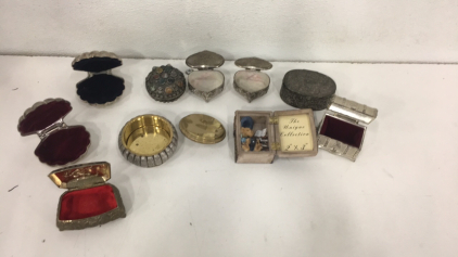 (10) Vintage Ornate Metal Jewelry Boxes