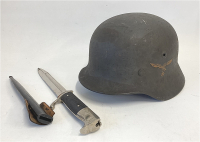 WW2 German Helmet & German Bayonet