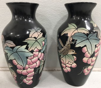 (2) 13&rdquo; Oriental Ceramic Vase