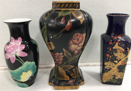 (3) Oriental Ceramic Vase