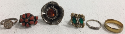 (6) Costume Jewelry Rings