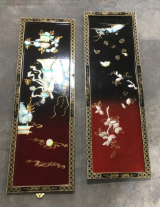 (2) 36&rdquo; Oriental 3D Wall Hanging Panels
