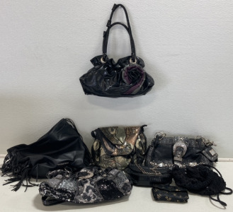 (8) Assorted Black Purses