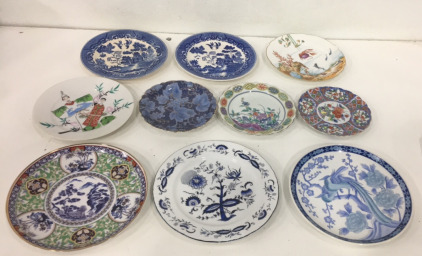 Lot Of (10) Various Japanese Painted Fine China Plates