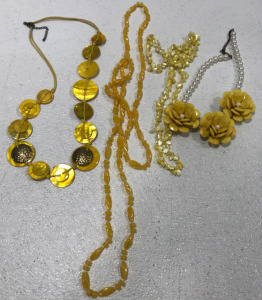 (4) Yellow Necklaces