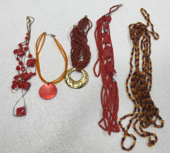 (5) Orange Fashion Necklaces