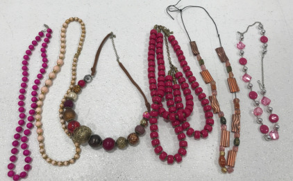 (6) Pink Fashion Necklaces