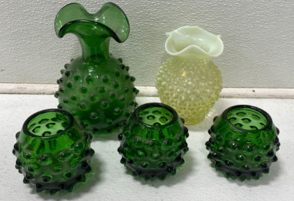 (5) Green Glass Pieces