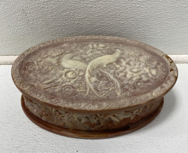 Incolay Oval Pink Jewelry Box