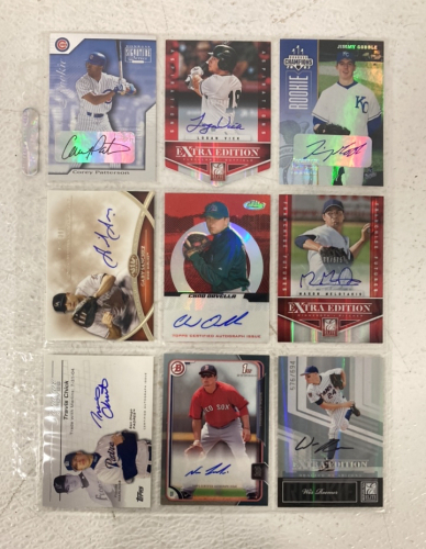 (9) 2001-2015 Signed Authentic MLB Cards With Players Including Corey Patterson, Logan Wick, Jimmy Gobble And More